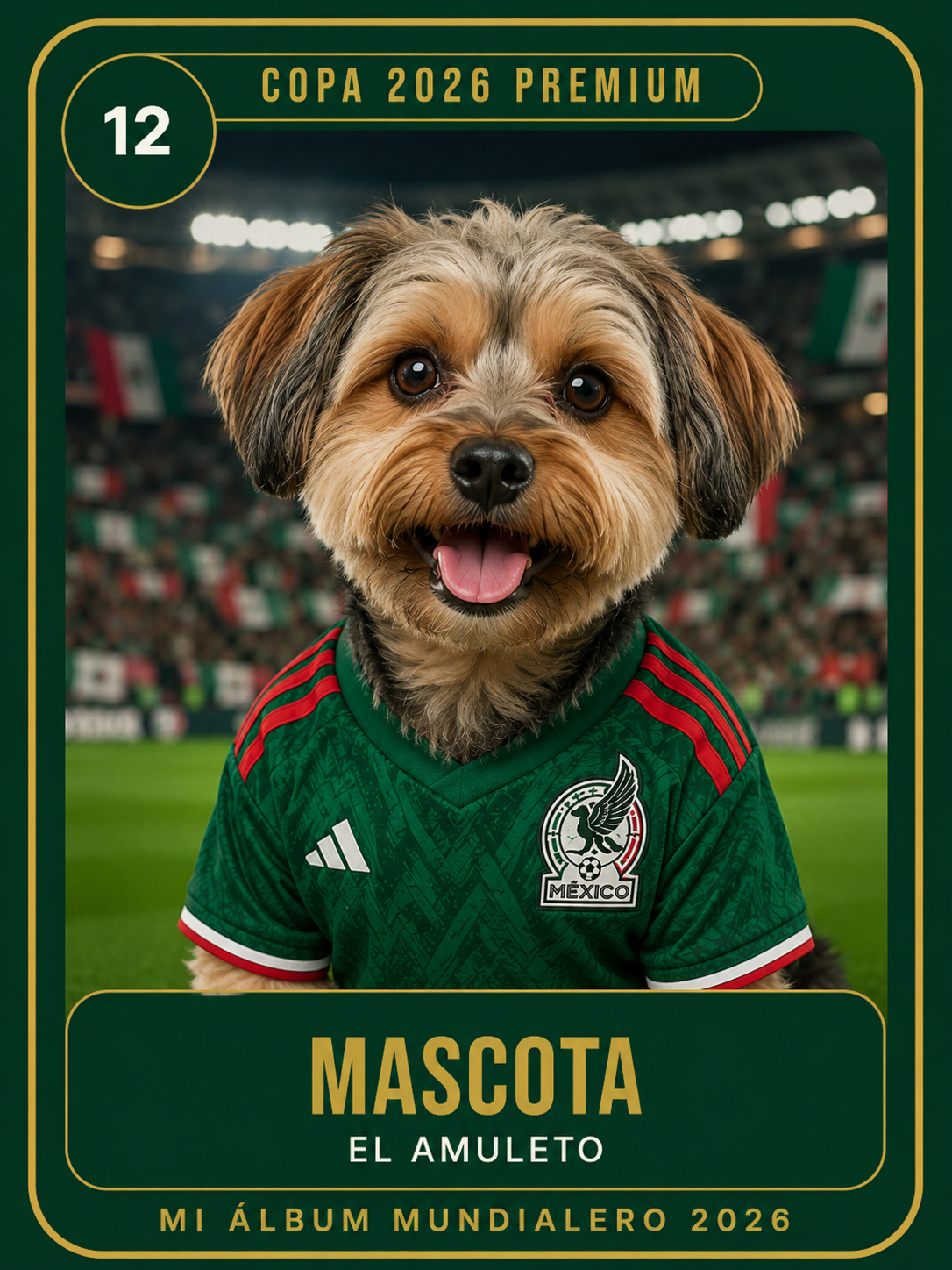 Figurita de Mascota El Amuleto del álbum mundialero 2026