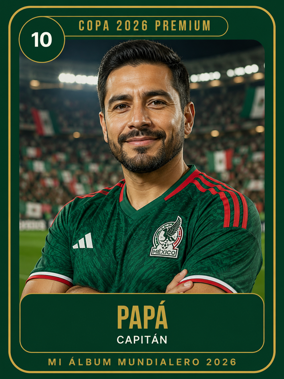 Figurita de Papá Capitán del álbum mundialero 2026